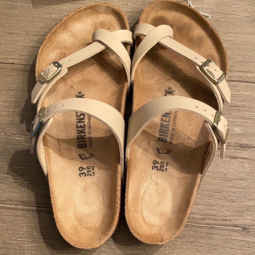Birkenstock Tan Cross-Strap Sandals - Picture 6 of 7